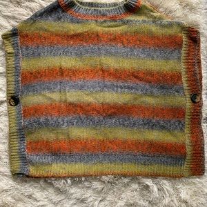 Sweater Poncho with side button details